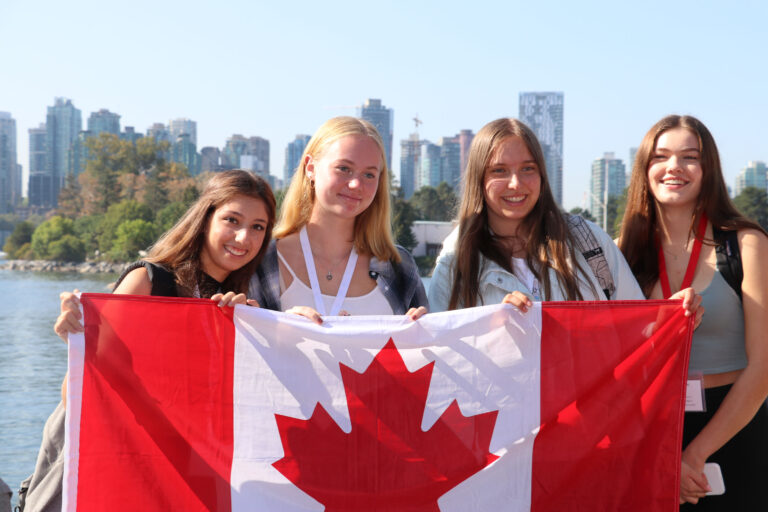 european students canadian flag